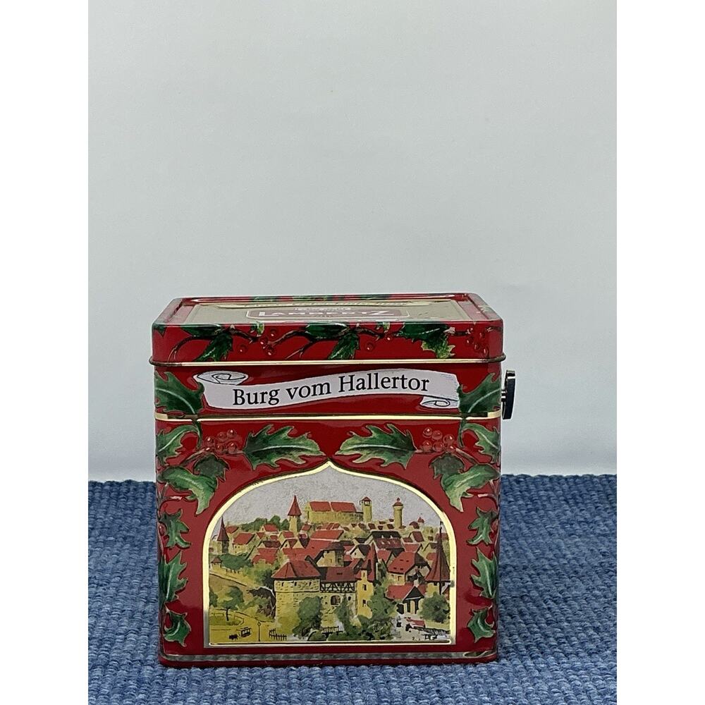 Vintage Christmas Lambertz Frauenthor German Musical Cookie Tin Joy to the World